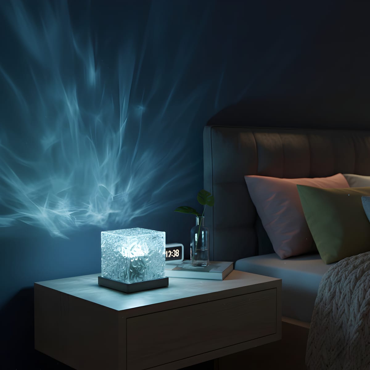 Rechargeable Dynamic Water Lamp: 16-Color Ocean Wave