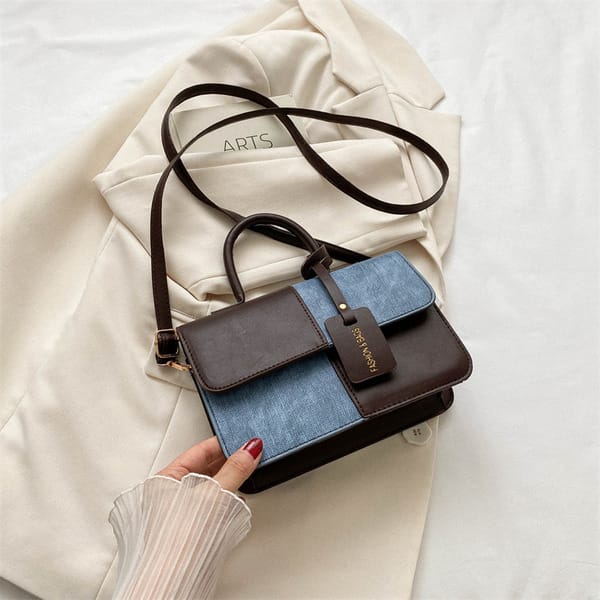 Trendy Patchwork Texture Handbag