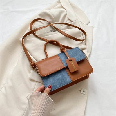 Trendy Patchwork Texture Handbag_img_3