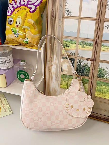 KT Cat Cartoon Crescent Shoulder Bag