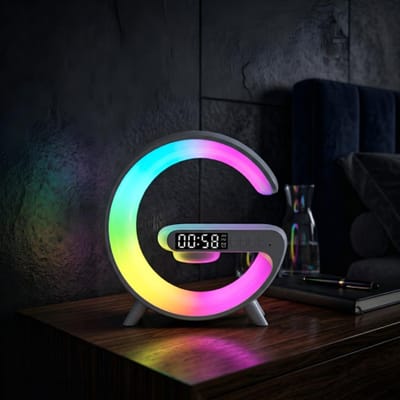 Smart RGB Light Bluetooth Speaker with Wireless Charging & Alarm Clock_img_0