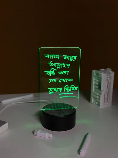 Acrylic Multicolor Night Lamp with Writable Board and Eraser Pen_img_3